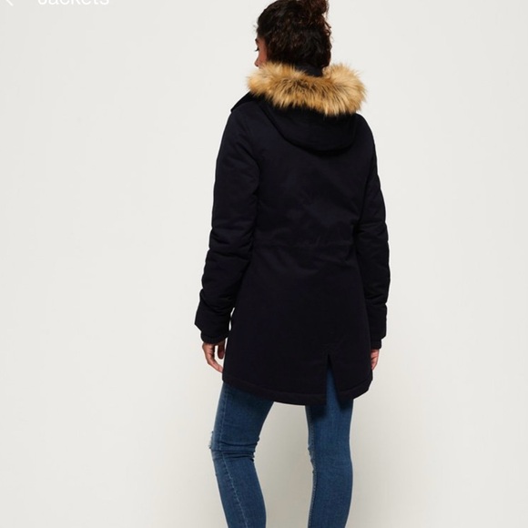 Superdry Model Microfibre Dark Forest Green Jacket US 2 - Picture 3 of 8